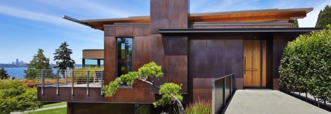 Brook Bay Residence, Brook Bay Residence by Rick Sandberg, luxury housing in Mercer Island, copper clad homes, copper and cedar housing, local craftsmanship in American homes,