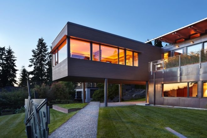 Brook Bay Residence, Brook Bay Residence by Rick Sandberg, luxury housing in Mercer Island, copper clad homes, copper and cedar housing, local craftsmanship in American homes,