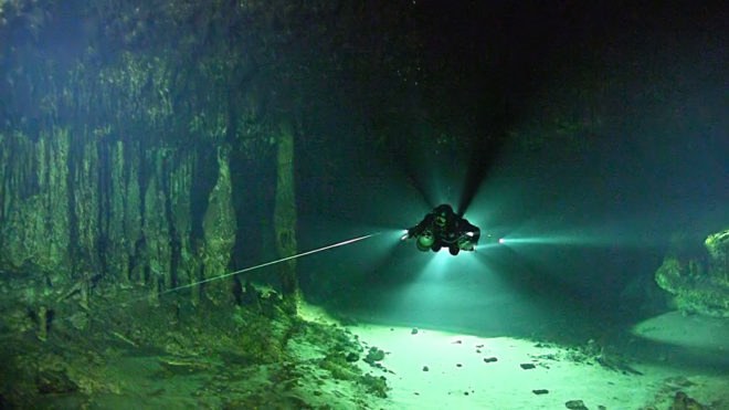Cave, underwater cave, flooded cave, Mexico cave, diver, dive