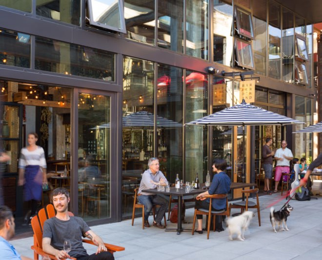 Chophouse Row by Graham Baba Architects and SKL Architects, Chophouse Row Seattle, Chophouse Row adaptive reuse, Chophouse Row architecture, Chophouse Row 12th Avenue Marketplace, Chophouse Row the Mews, ULI Seattle, AIA Seattle Honor Award, adaptive reuse Seattle