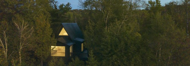 Green renovation, A-frame cabin, Fahouse, Jean Verville architecte, Canada, cabin, green architecture, rehabilitation, storage space, staircase