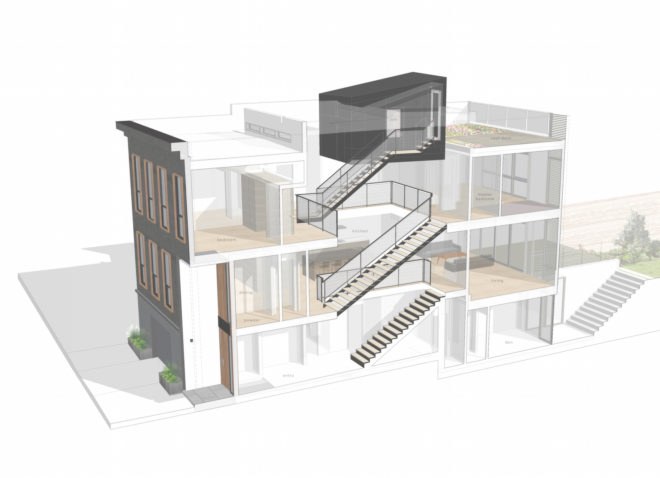 Fitty Wun by Feldman Architecture, Fitty Wun house, Fitty Wun in San Francisco, Feldman Architecture residential projects, luxury townhouse San Francisco, luxury townhouse California, green-roofed townhouses, panopticon architecture