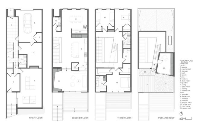 Fitty Wun by Feldman Architecture, Fitty Wun house, Fitty Wun in San Francisco, Feldman Architecture residential projects, luxury townhouse San Francisco, luxury townhouse California, green-roofed townhouses, panopticon architecture