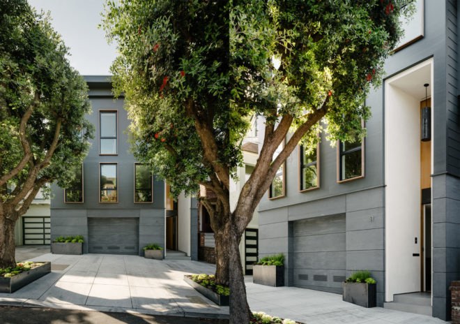 Fitty Wun by Feldman Architecture, Fitty Wun house, Fitty Wun in San Francisco, Feldman Architecture residential projects, luxury townhouse San Francisco, luxury townhouse California, green-roofed townhouses, panopticon architecture