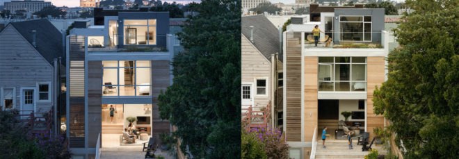 Fitty Wun by Feldman Architecture, Fitty Wun house, Fitty Wun in San Francisco, Feldman Architecture residential projects, luxury townhouse San Francisco, luxury townhouse California, green-roofed townhouses, panopticon architecture