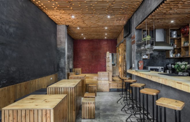 Koi Café, aquarium, Hanoi, Farming Architects, aquaponics, ecosystem, Vietnam, green interior, waterfall, sustainable food