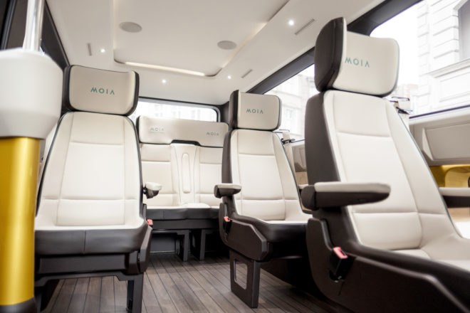 Moia, Volkswagen, Germany, rideshare, ridesharing, seat, seats, six seats, interior
