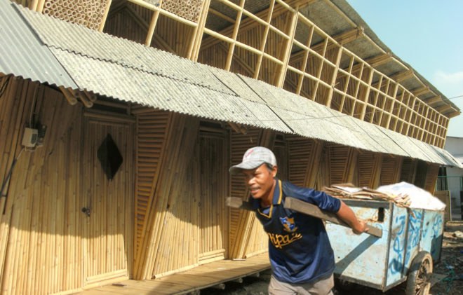 IBUKU, bamboo housing, bamboo, Bali, temporary housing, affordable housing, mezzanine, recyclable materials, plastic waste, recyclable materials