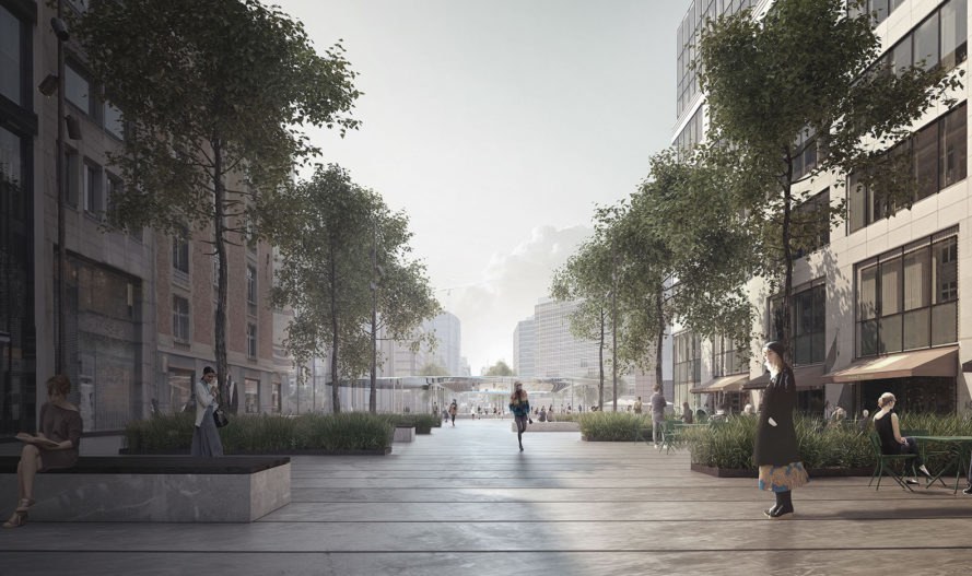 COBE Architects, BRUT architects, Place Schuman, Brussels, Belgium, pedestrian friendly, pedestrian-friendly design, agora, green architecture, European Union, public space