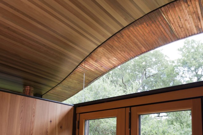 wildflower roof in Texas, City of West Lake Hills green roof, City of West Lake Hills pool house, modernist pool house, pool house architecture, green roofed pool house, wildflower green roof design, Texan pool house architecture, Texan green roof design