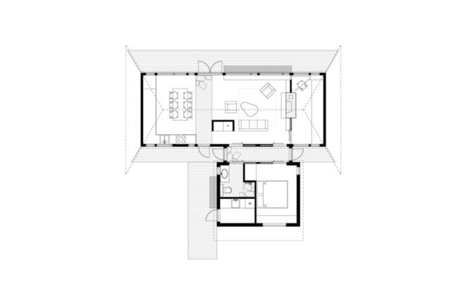 Selestranda House, green renovation, cottage, Norway, bark arkitekter, pitched roof, open-plan layout, green architecture, panoramic views, drystone walls, gable-roof, gable