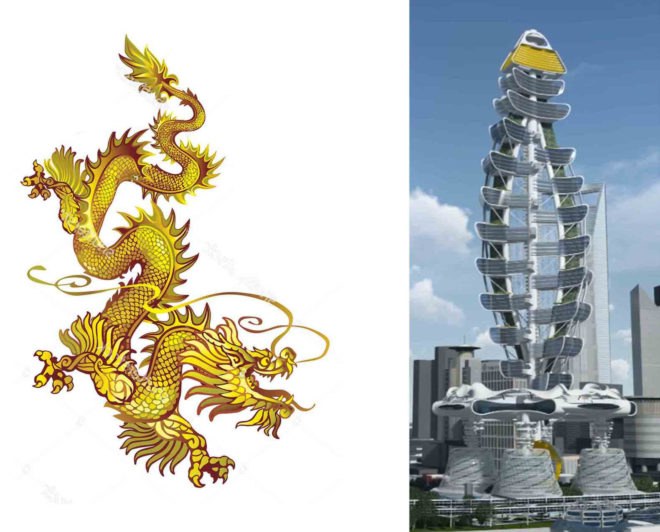 Smart Power Long, Power Long, Richard's Architecture + Design, Smart Power Long by Richard's Architecture + Design, Shanghai, drone car tower, net zero, dragon