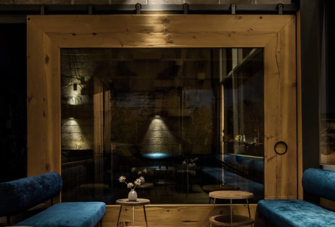 tres birds workshop, The Family Jones Spirit House, Denver, wooden louvers, reclaimed materials, patio, green interior, green renovation, copper, concrete