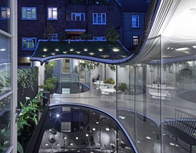 Tonkin Liu Architects, Sun rain room, home extensions, home design, sun rooms, home additions, London architecture, urban design, green roof, garden room, reflecting pool, home architecture, rain collection systems, rainwater use, greywater systems, green roof designs,