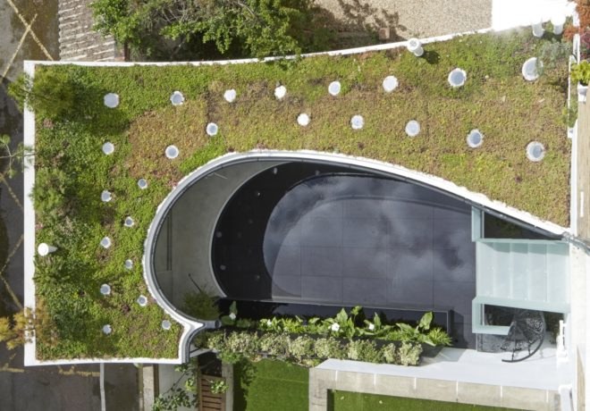 Tonkin Liu Architects, Sun rain room, home extensions, home design, sun rooms, home additions, London architecture, urban design, green roof, garden room, reflecting pool, home architecture, rain collection systems, rainwater use, greywater systems, green roof designs,