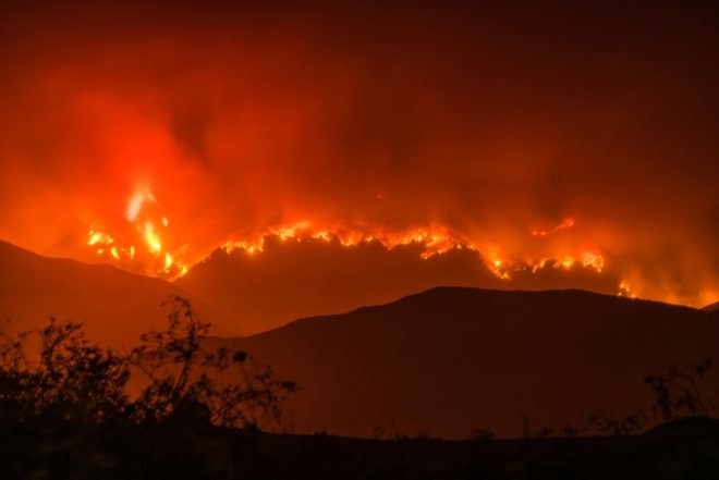 California wildfire, wildfire hills, wildfire in the hills, wildfire night