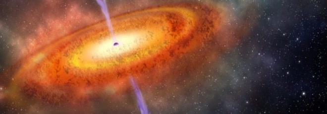 quasar, quasar drawing, supermassive black hole, artist depiction quasar
