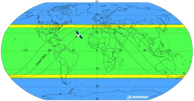 Aerospace Corporation, Tiangong-1, map, world map, space station, China