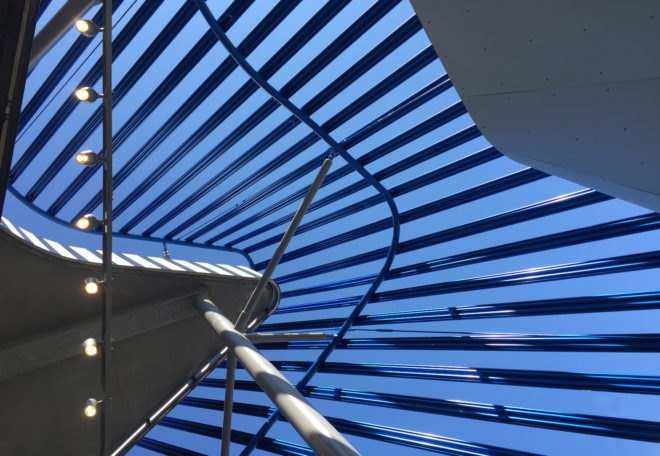 Angle Lake Transit Station and Plaza, Seattle-Tacoma International Airport, Brooks + Scarpa, William Forsythe, airport, undulating façade, aluminium facade, aluminium, transparent façade, green architecture