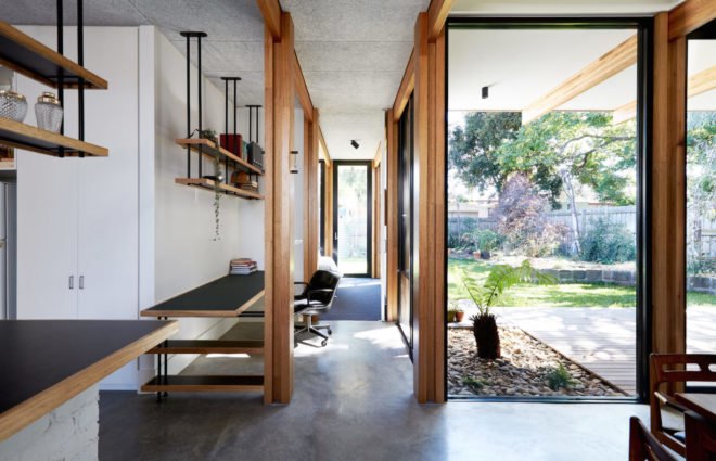 Ballantyne Street by Foomann Architects, ArchiTeam sustainability award, eco-certified materials used in Australia, exposed laminated lumber veneer frame, composite LVL, sustainable forever home, renovation and expansion resident projects in Melbourne, Ballantyne Street residences,