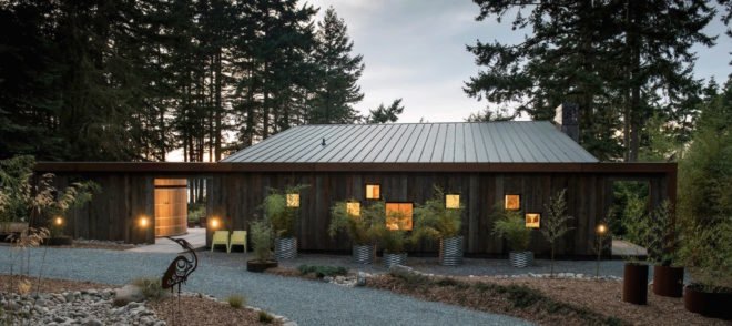 Barn Gallery by INCLINEDESIGN, Barn Gallery Lopez Island, Barn Gallery guesthouse, Lopez Island art gallery, Lopez Island guesthouse, Lopez Island holiday home, INCLINEDESIGN green architecture, eco-friendly summer cabin, reclaimed timber cabin, rainwater harvesting Lopez Island