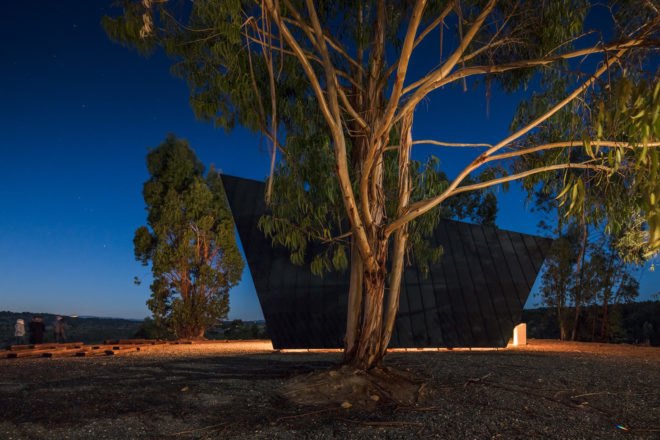 Chapel, tents, Portugal, Plano Humano Arquitectos, wooden beams, National Scout´s Activities Camp (CNAE), tiny building, green architecture, natural building materials, gable roof, panoramic views