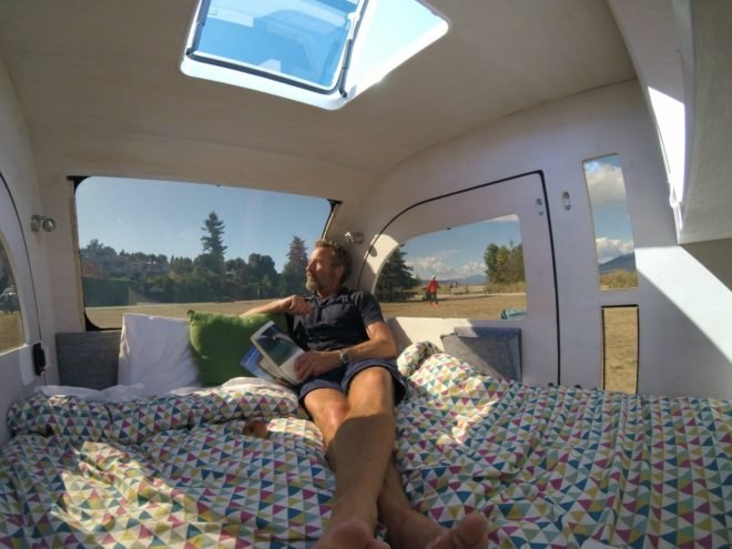 Droplet, Droplet trailer, Droplet tow-able getaway, off grid trailer, tow trailer, off grid living, tiny spaces, tiny homes, tiny trailers, droplet camper. space-efficient trailer, on the road campers, towing campers, camping pods, cute camping pods, camping pods with kitchens, led lighting, camping solutions,