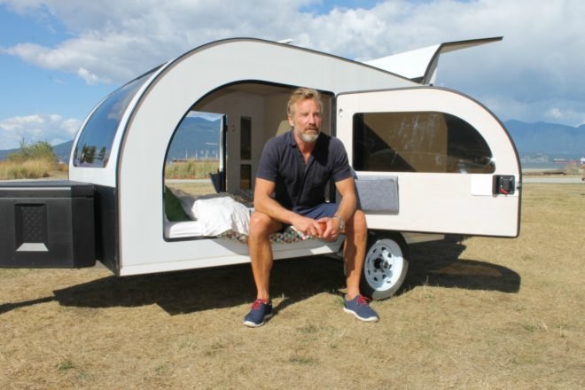 Droplet, Droplet trailer, Droplet tow-able getaway, off grid trailer, tow trailer, off grid living, tiny spaces, tiny homes, tiny trailers, droplet camper. space-efficient trailer, on the road campers, towing campers, camping pods, cute camping pods, camping pods with kitchens, led lighting, camping solutions,