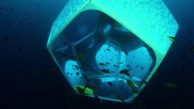 Doug Aitken, underwater installation, Doug Aitken Installations, Parley for the Oceans, ocean art, underwater art, art installations in the ocean, underwater art catalina island, geodesic homes, geodesic domes, underwater domes, dome art, ocean awareness, geodesic pavilions