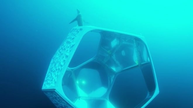 Doug Aitken, underwater installation, Doug Aitken Installations, Parley for the Oceans, ocean art, underwater art, art installations in the ocean, underwater art catalina island, geodesic homes, geodesic domes, underwater domes, dome art, ocean awareness, geodesic pavilions
