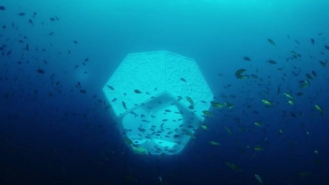 Doug Aitken, underwater installation, Doug Aitken Installations, Parley for the Oceans, ocean art, underwater art, art installations in the ocean, underwater art catalina island, geodesic homes, geodesic domes, underwater domes, dome art, ocean awareness, geodesic pavilions