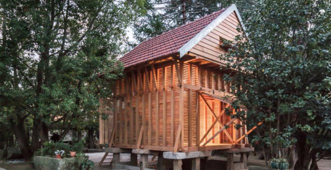 Tiago do Vale Arquitectos, Dovecote-Granary, green renovation, Portugal, rural architecture, wooden structure, treehouse