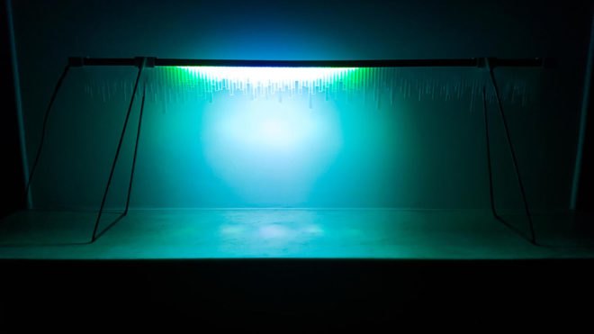 Earthquake lamp, ParseError, Fabien Bouchard, lamps, earthquakes, minimalist design, Japan earthquakes, IRIS, green lighting