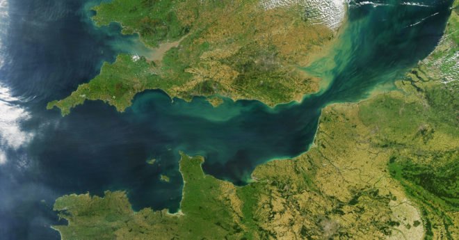 English Channel, Dover Strait, England, France, United Kingdom, satellite image