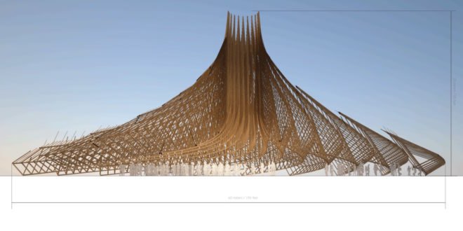 Galaxia by Arthur Mamou-Mani, Burning Man 2018, Burning Man Mamou-Mani, Burning Man 2018 temple, 3D printing Burning Man, 3D printed mandala, timber modules for architecture at burning man, burning man arts