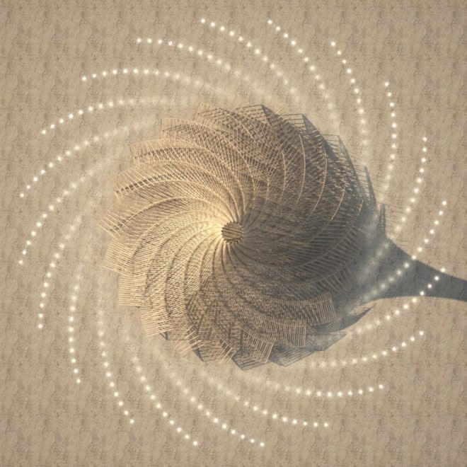 Galaxia by Arthur Mamou-Mani, Burning Man 2018, Burning Man Mamou-Mani, Burning Man 2018 temple, 3D printing Burning Man, 3D printed mandala, timber modules for architecture at burning man, burning man arts
