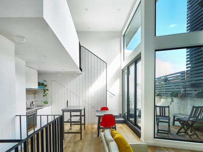 H.I.V.E. x Five, adaptive reuse, multi-family dwelling, Melbourne, rooftop deck, Megowan Architectural, natural light, skylights, internal courtyard, green architecture