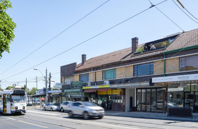 H.I.V.E. x Five, adaptive reuse, multi-family dwelling, Melbourne, rooftop deck, Megowan Architectural, natural light, skylights, internal courtyard, green architecture