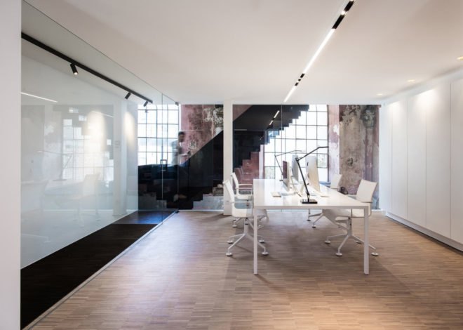 Kapel De Waterhond, conversion, church conversion, Belgium, office space, minimalist, minimalist interior, Klaarchitectuur, Gregory Nijs, green interior, domed ceiling