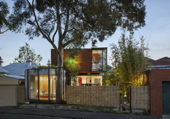 Kiah House by Austin Maynard Architects, North Fitzroy Kiah House, Kiah House Melbourne, Awakened Flow by Seb Humphreys, recycled sugar mill timber, live/work architecture in Melbourne, green renovation in Melbourne,