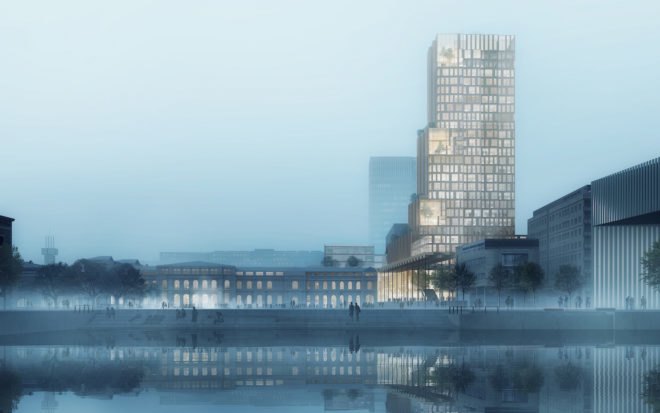 Nordic Light Fjordporten Oslo S, Nordic Light by Reiulf Ramstad Arkitekter AS, Nordic Light by C.F Møller Arkitekter, Fjordporten Oslo S by Reiulf Ramstad Arkitekter AS, Oslo modular architecture, modular timber architecture, BREEAM Excellent Oslo,