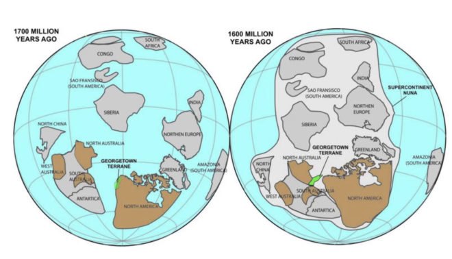 Curtin University, Journal Geology, Nuna, Nuna Columbia, Columbia super continent, North America Australia linked, North America Canada link, science, supercontinent, scientific discovery
