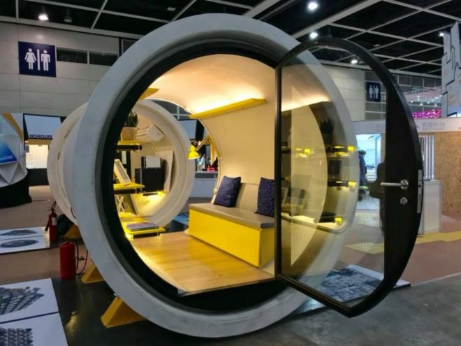 James Law, OPod, concrete tube housing unit, opod tube housing, tube housing hong kong, chinese architecture, micro living affordable home, affordable housing, micro housing, concrete tubes, concrete tube homes, pod homes, micro housing design, green design, green architecture, concrete architecture