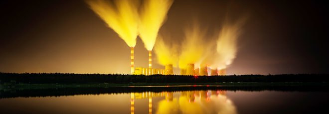 Power plant, coal power plant, coal power station, power station, night, Poland