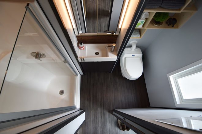 SHED tiny house, tiny house, tiny home, bathroom, toilet, sink