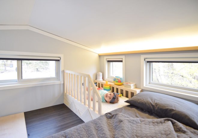 SHED tiny house, tiny house, tiny home, loft, baby, crib