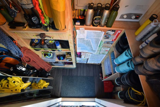 SHED tiny house, tiny house, tiny home, gear, gear room, outdoor gear