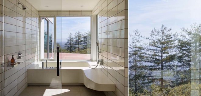 Shou Sugi Ban House by Schwartz and Architecture, Shou Sugi Ban House, Shou Sugi Ban House Silicon Valley, charred timber architecture in Los Gatos, floating staircase walnut and metal, cantilevered walnut treads