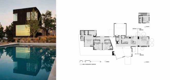 Shou Sugi Ban House by Schwartz and Architecture, Shou Sugi Ban House, Shou Sugi Ban House Silicon Valley, charred timber architecture in Los Gatos, floating staircase walnut and metal, cantilevered walnut treads