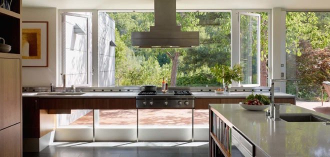 Shou Sugi Ban House by Schwartz and Architecture, Shou Sugi Ban House, Shou Sugi Ban House Silicon Valley, charred timber architecture in Los Gatos, floating staircase walnut and metal, cantilevered walnut treads